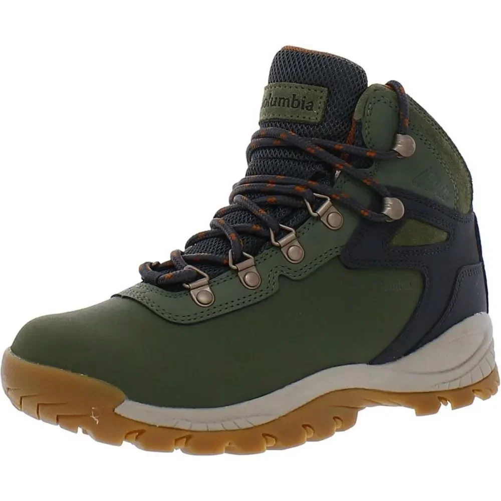 Columbia Womens Newton Ridge Plus Green Leather Hiking Boots Shoes NWT